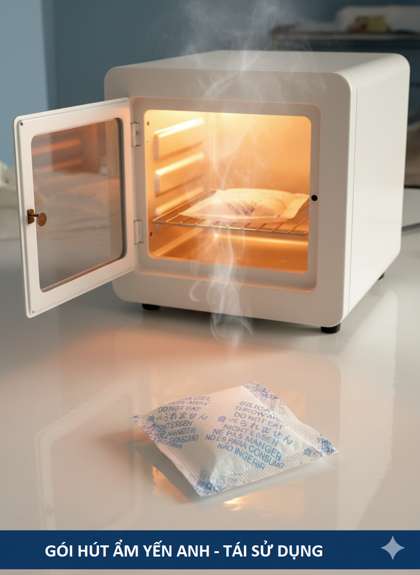 hồi sinh gói hút ẩm sấy khô