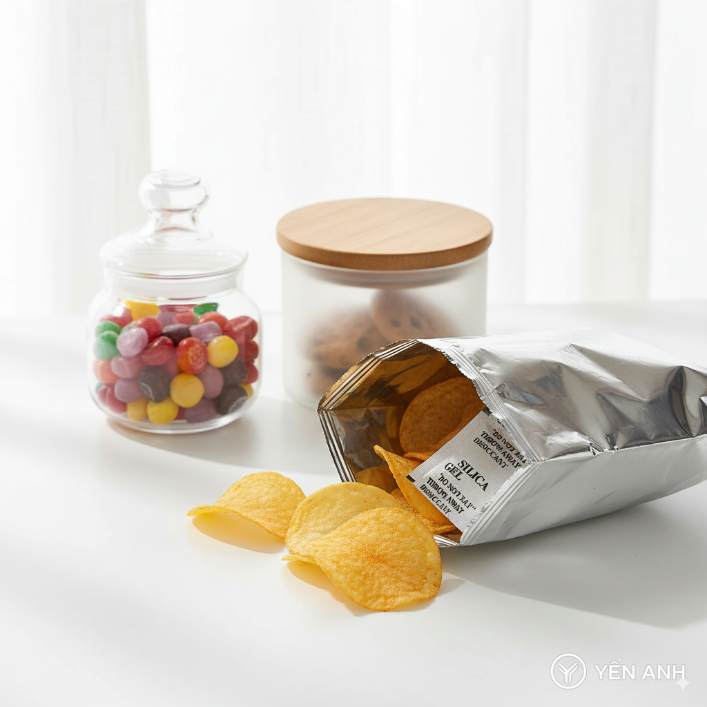 Gói hút ẩm Silica Gel dùng trong thực phẩm