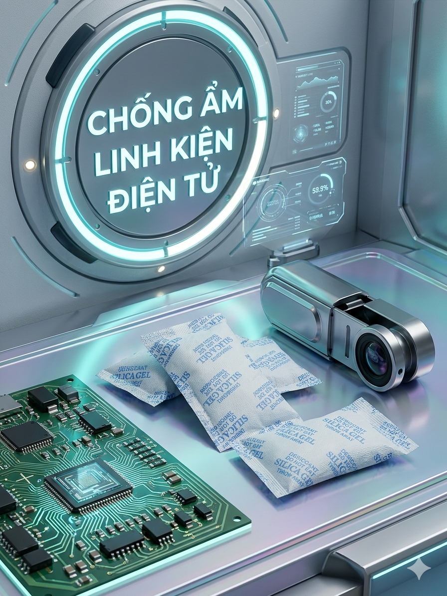 Túi hút ẩm Silica Gel 50g bảo vệ linh kiện điện tử khỏi ẩm và hư hỏng