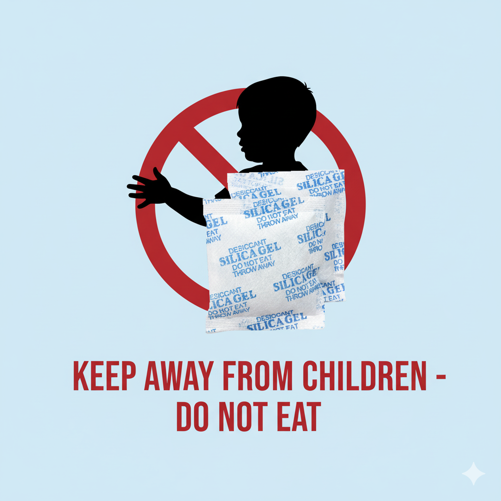 Cẩn thận trẻ ăn nhầm gói hút ẩm