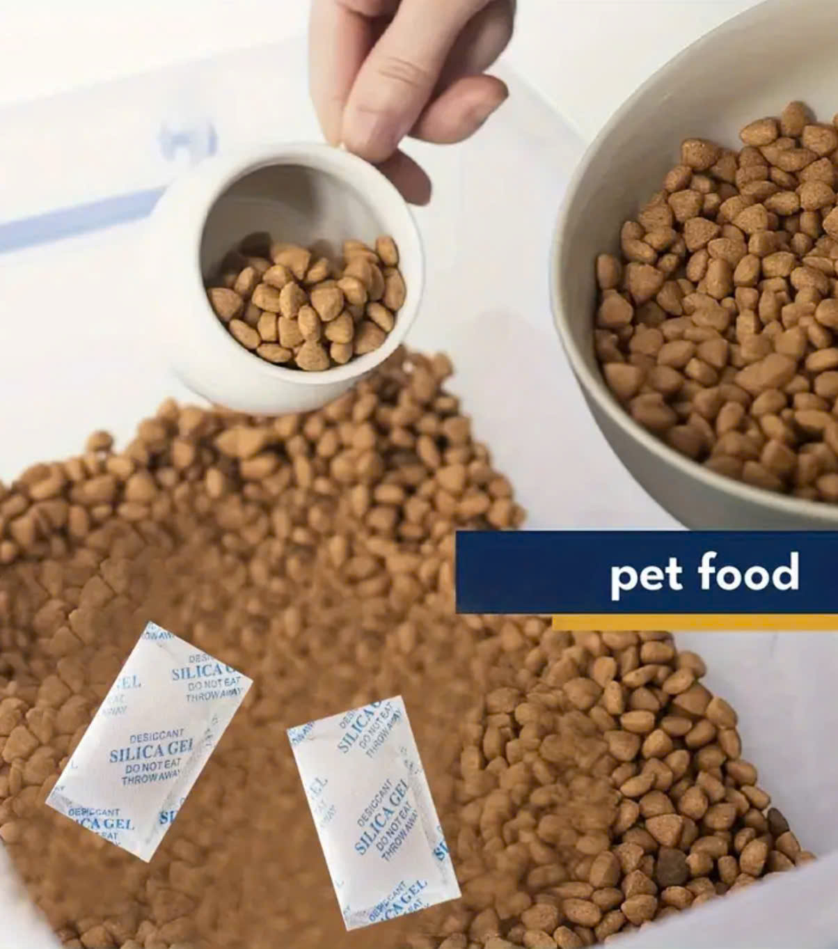 Ứng dụng gói hút ẩm Silicagel trong thực phẩm, may mặc, container